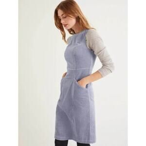 Boden Colette Corduroy Sleeveless Shift Dress Jumper in "River Blue"
